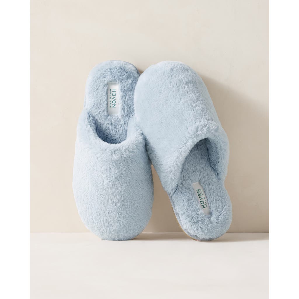 Haven Well Within Faux Fur Slippers in Nordic Sky at Nordstrom, Size 10