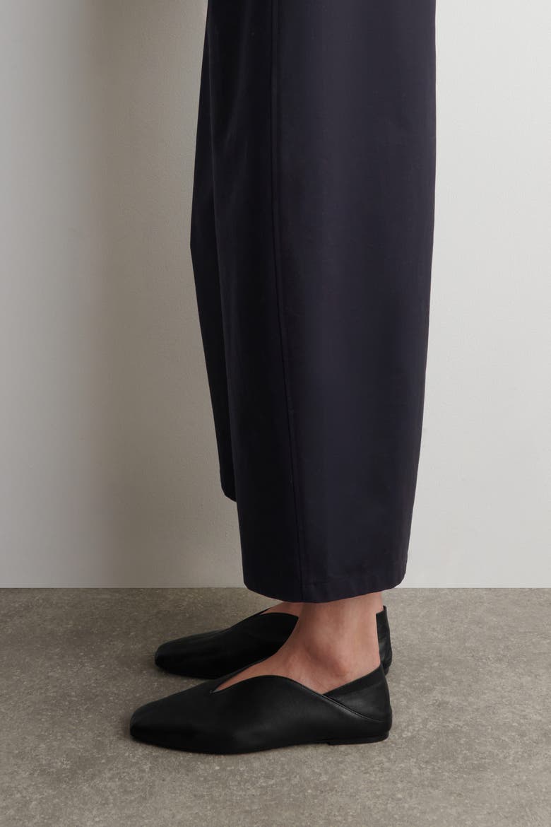 Cropped Barrel-Leg Cotton Pants, Alternate, color, NAVY