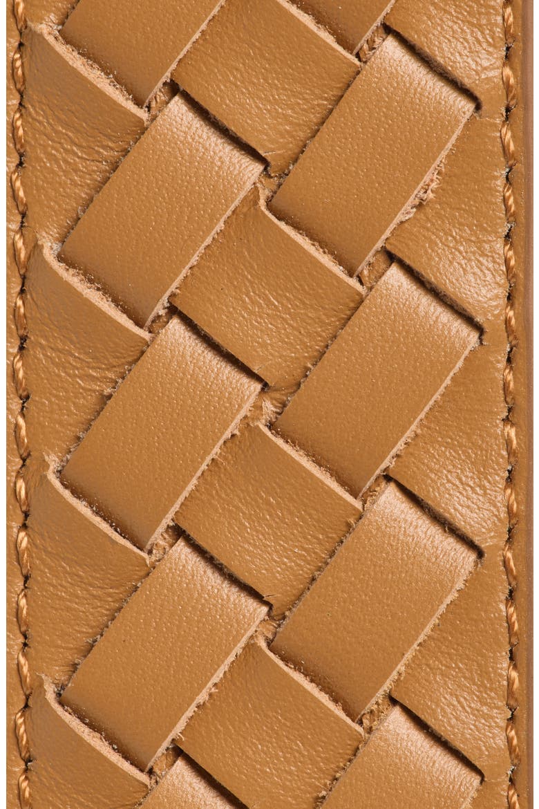 Enzo Woven Leather Belt, Alternate, color, COGNAC