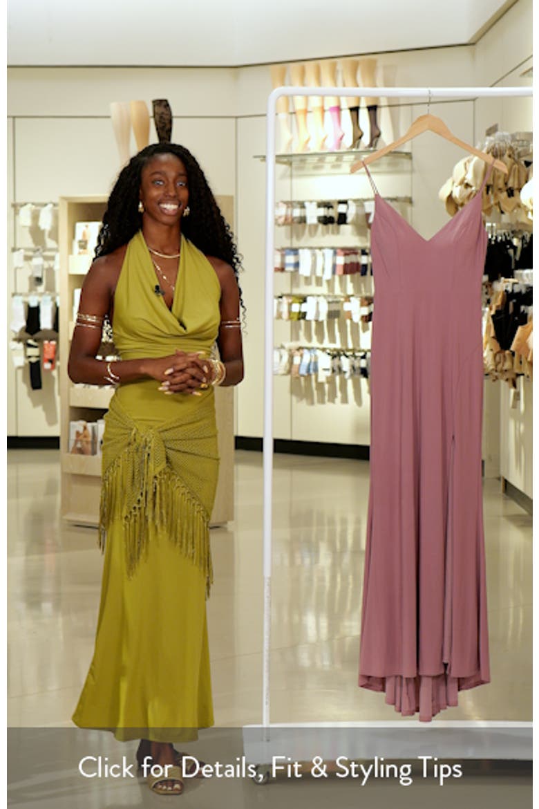 Plunge V-Neck Jersey Gown video