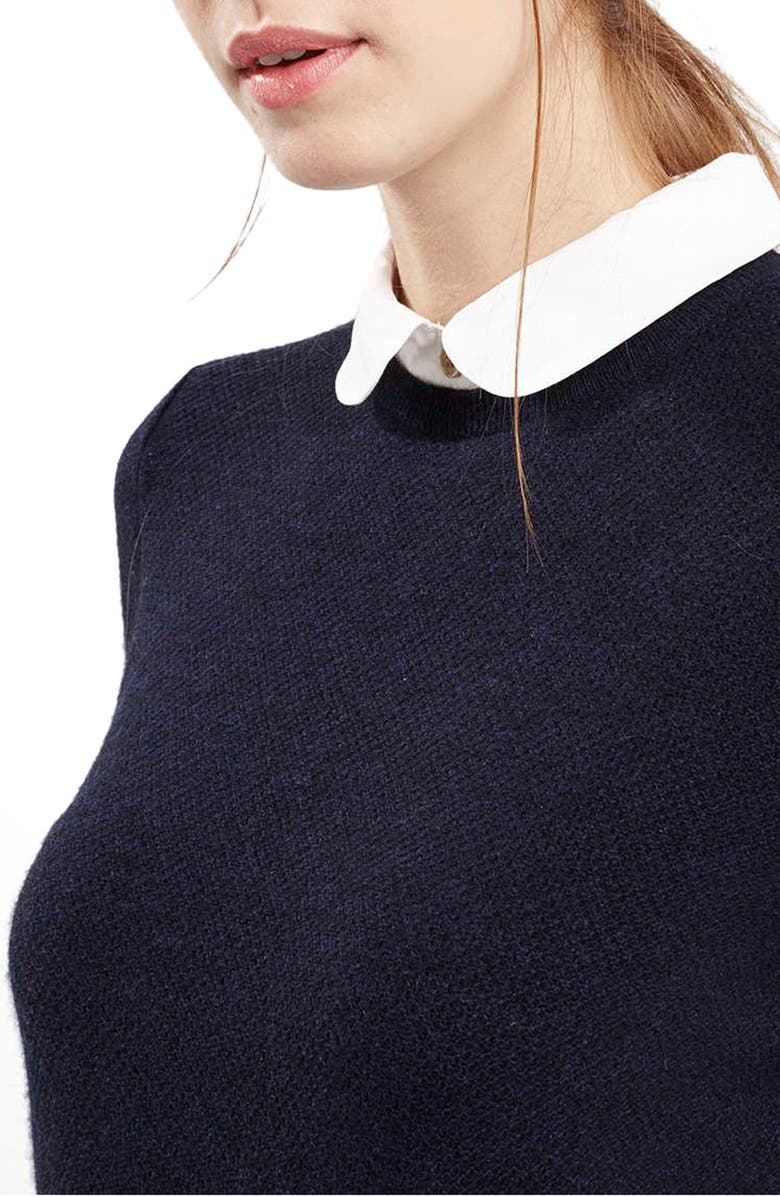 Topshop Hybrid Dual Layer Shirt, Alternate, color, 