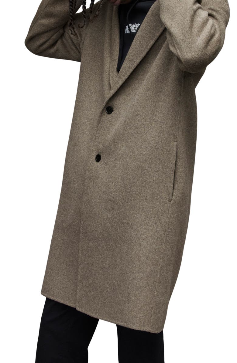 AllSaints Hanson Wool Blend Coat, Alternate, color, 