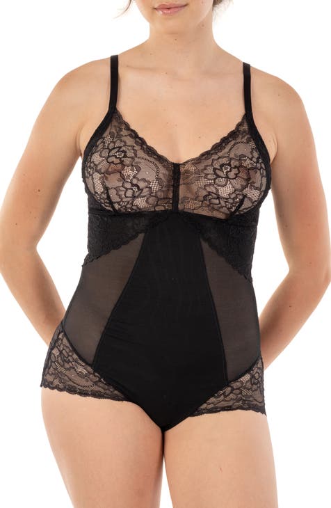 Power Mesh Front Shaping Panel Sexy Bodysuit