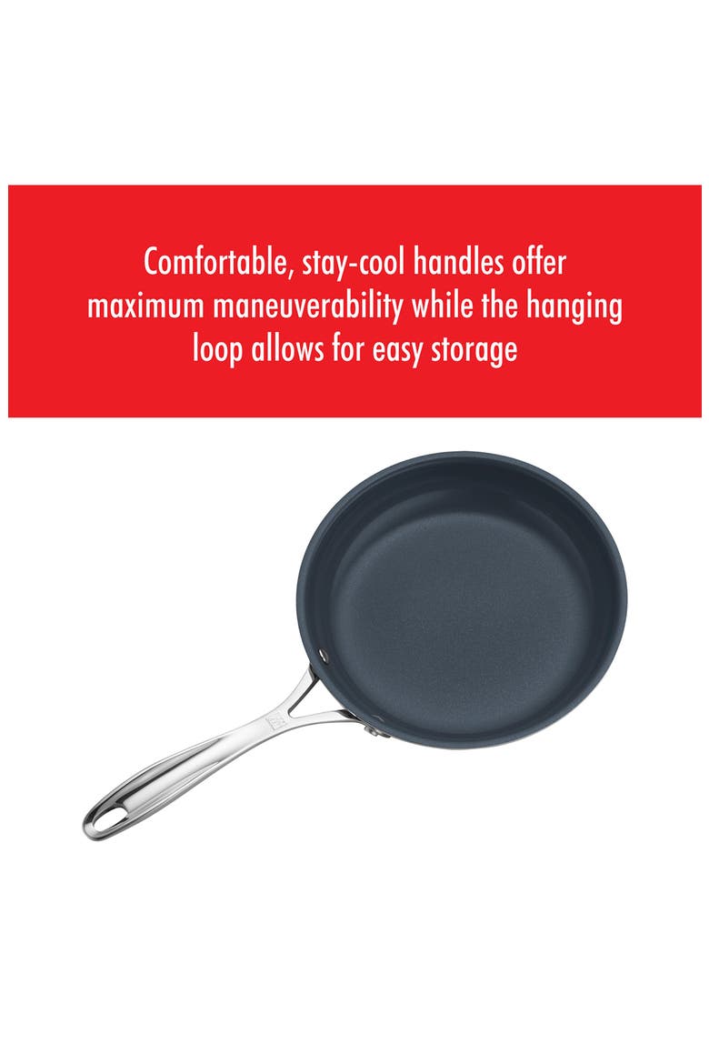 Clad CFX Stainless Steel Ceramic Nonstick Fry Pan 2-Piece Set, Alternate, color, STAINLESS STEEL