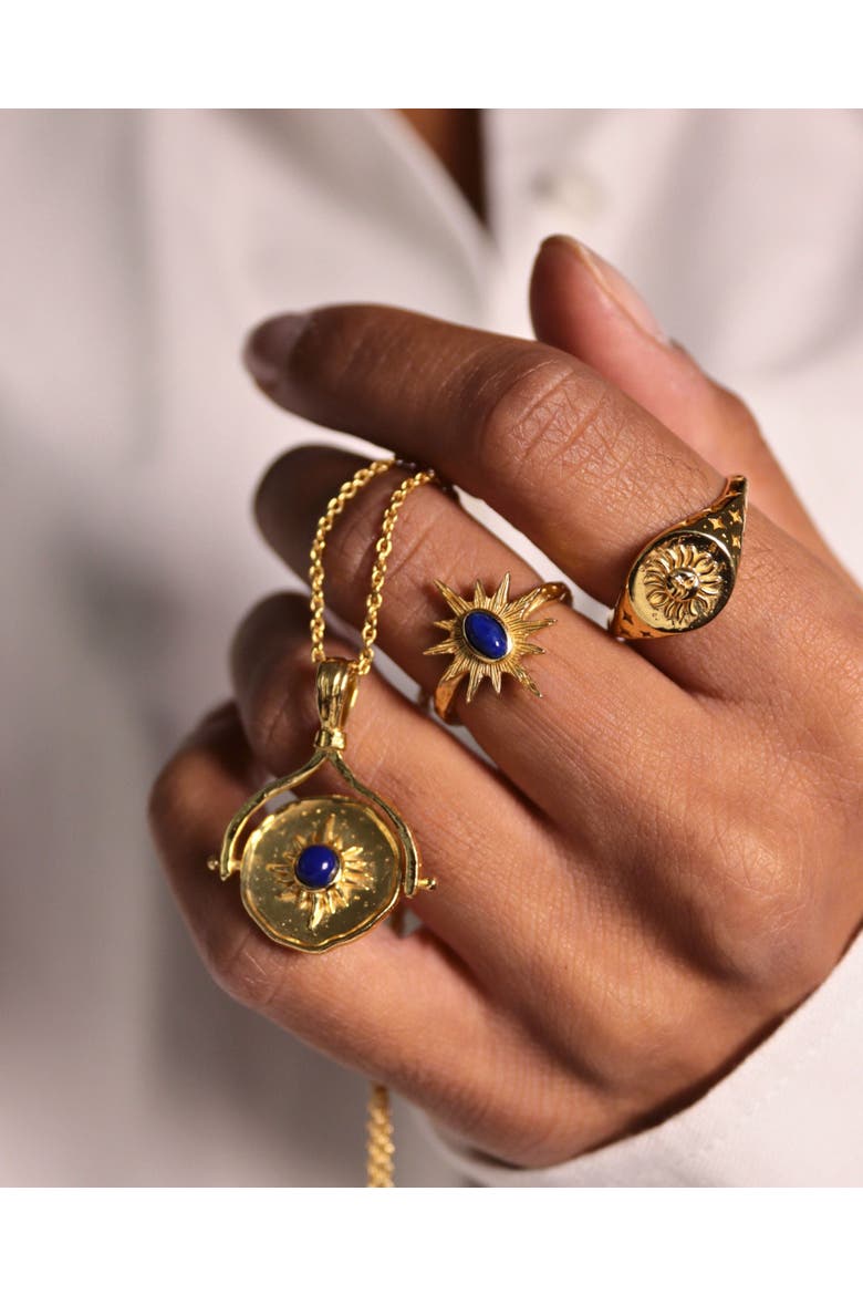 Sunray Signet Ring, Alternate, color, Gold
