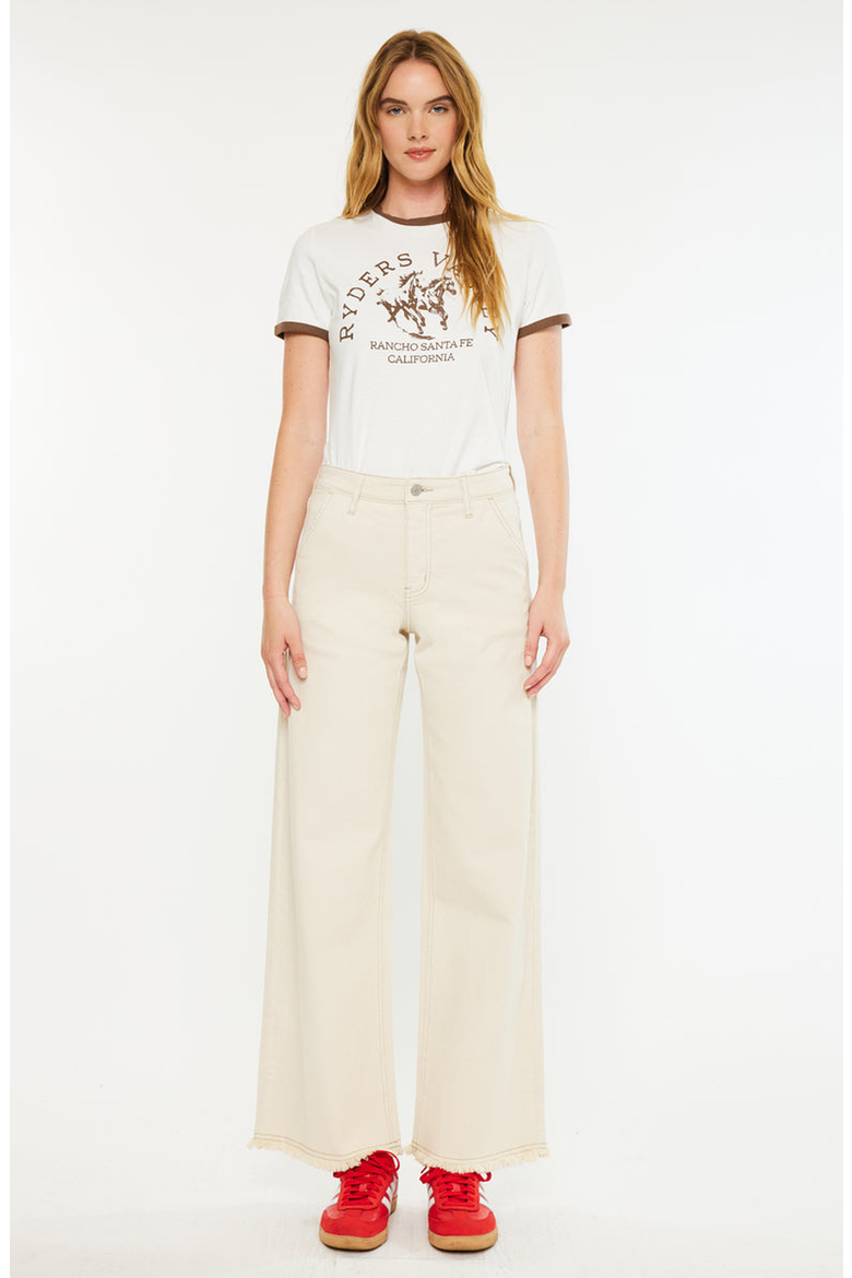Grace High Rise Wide Jeans, Main, color, Cream