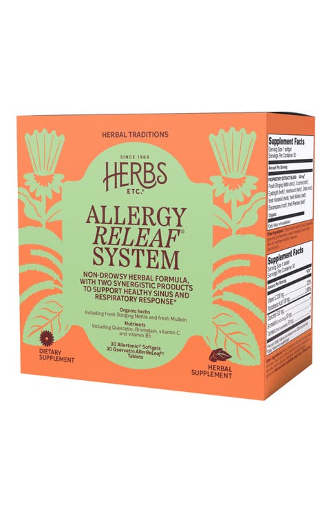 Allergy ReLeaf System - Seasonal Discomfort Supplement - Provides Seasonal Support for Sneezing & Itchy Eyes - Supports Sinus Function - 30 Softgels (30 Servings), 30 Tablets