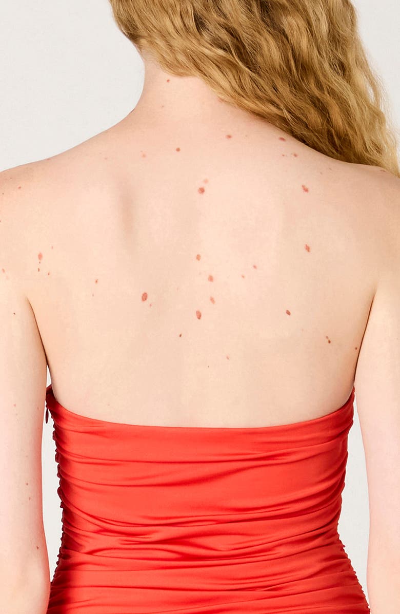 Nia Santal Strapless Jersey Midi Dress, Alternate, color, Coral