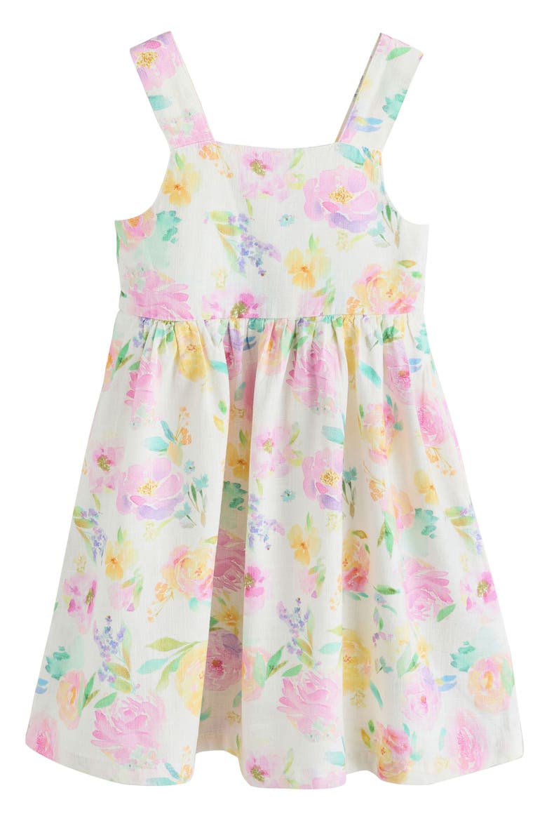 Kids' Floral Print Linen Blend Sundress, Main, color, PINK