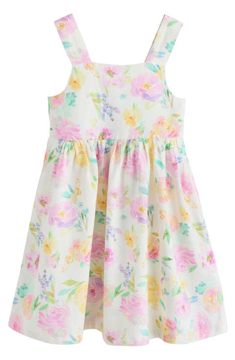 Kids' Floral Print Linen Blend Sundress (Little Kid & Big Kid)