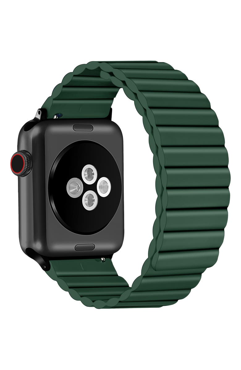 The Posh Tech Silicone Apple Watch<sup>®</sup> Watchband, Alternate, color, Dark Green