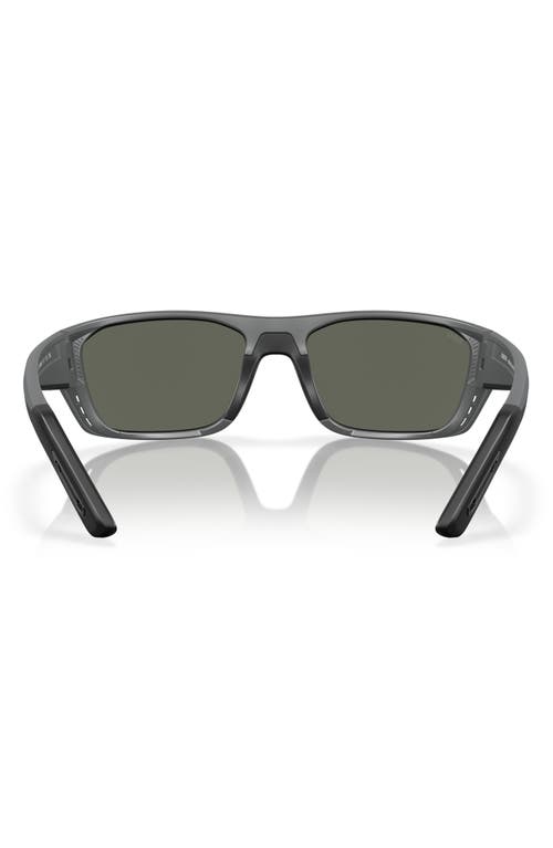 Costa Del Mar 57mm Polarized Rectangular Sunglasses In Matte Gray/gray 580g