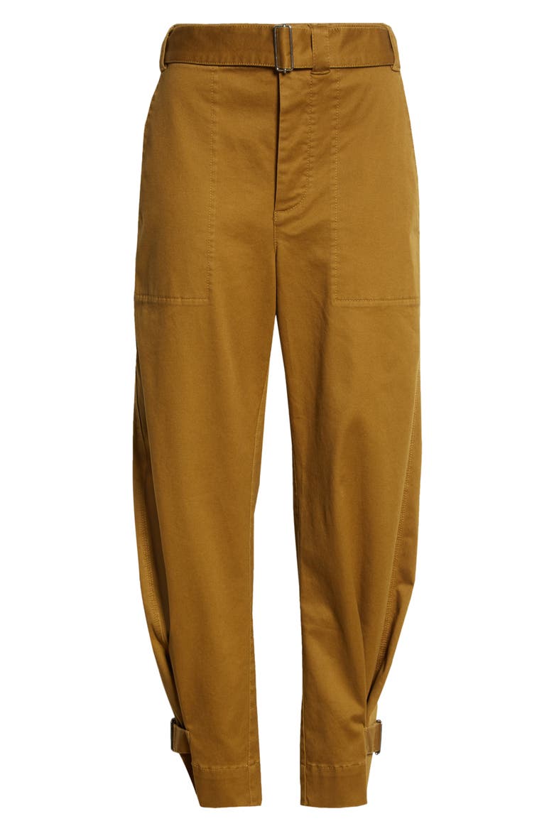 Crop Stretch Cotton Twill Pants, Alternate, color, OLIVE