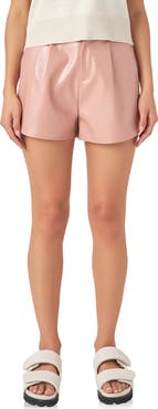 Grey Lab Shiny Faux Leather Shorts