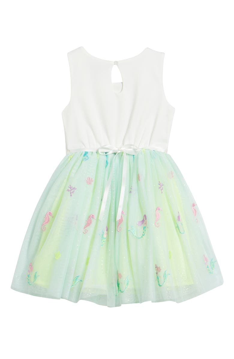 Zunie Kids' Sequin Embroidered Dress, Alternate, color, Ivory/ Mint
