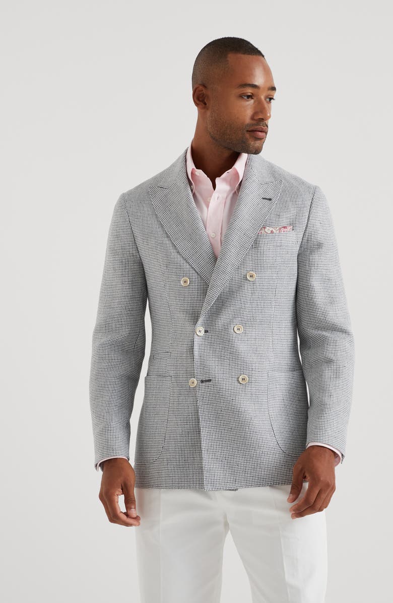 Brunello Cucinelli Houndstooth deconstructed blazer, Alternate, color, 
