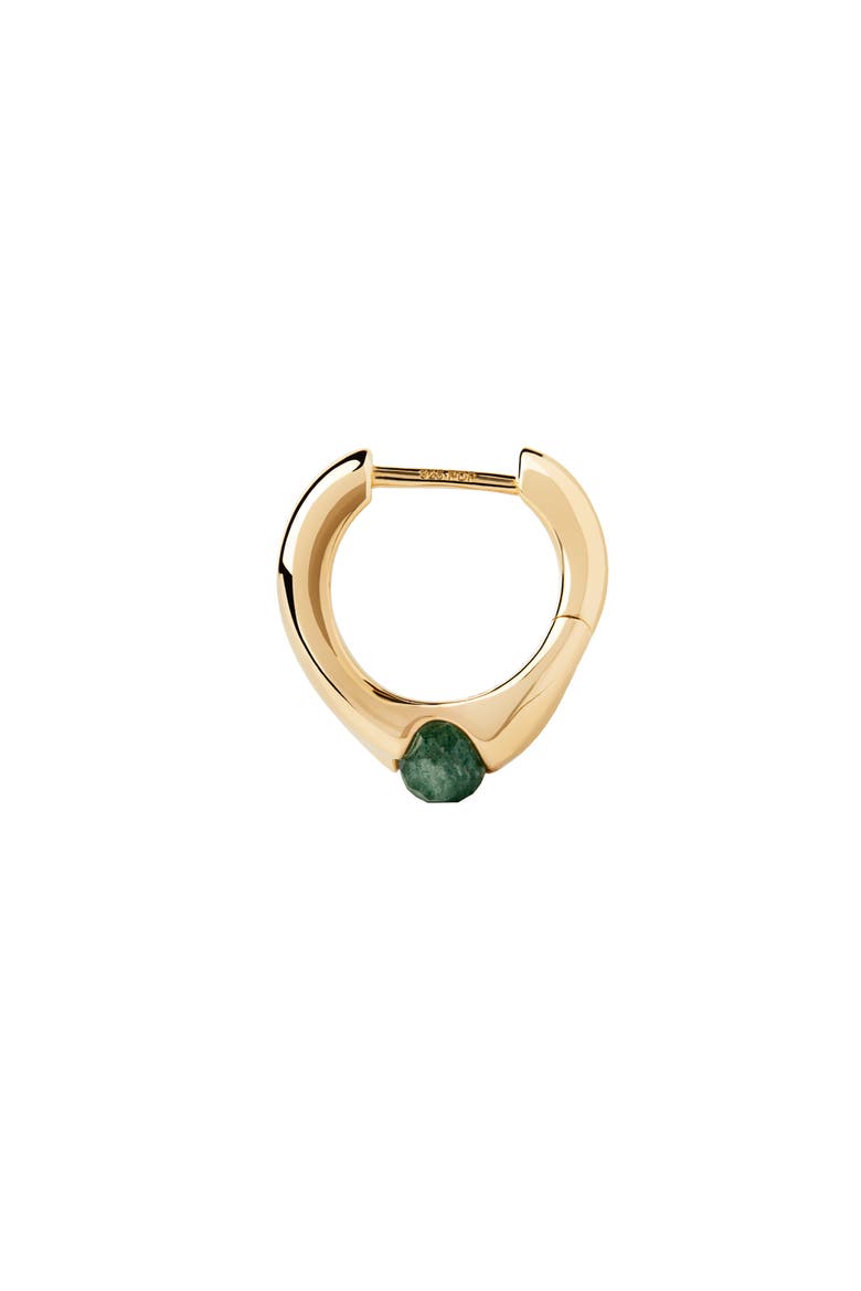 Oasis Single Hoop, Alternate, color, Green Aventurine