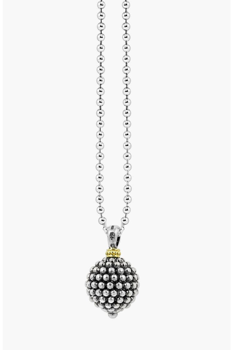 Sterling Silver Ball Long Pendant Necklace, Alternate, color, CAVIAR BALL