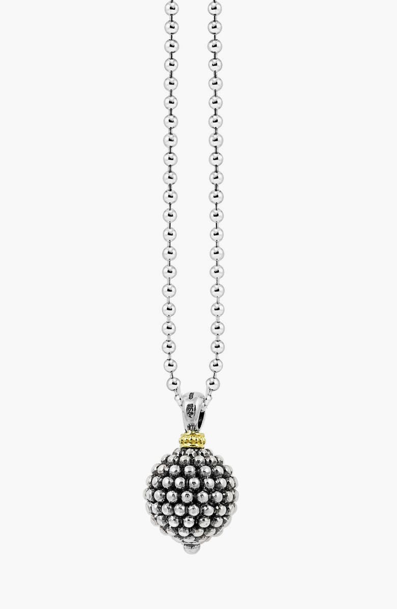 LAGOS Sterling Silver Ball Long Pendant Necklace, Alternate, color, Caviar Ball