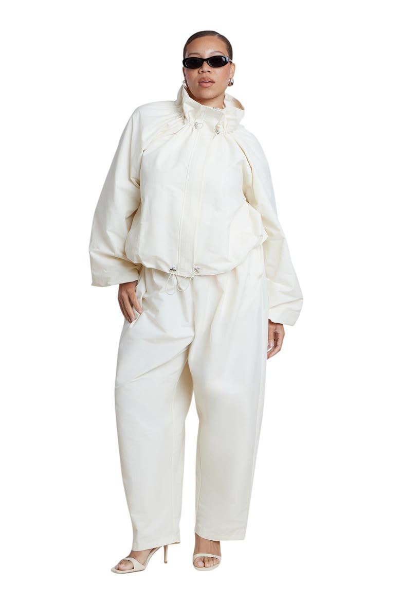 Cotton Blend Drawcord Bomber Jacket, Alternate, color, PAPYRUS