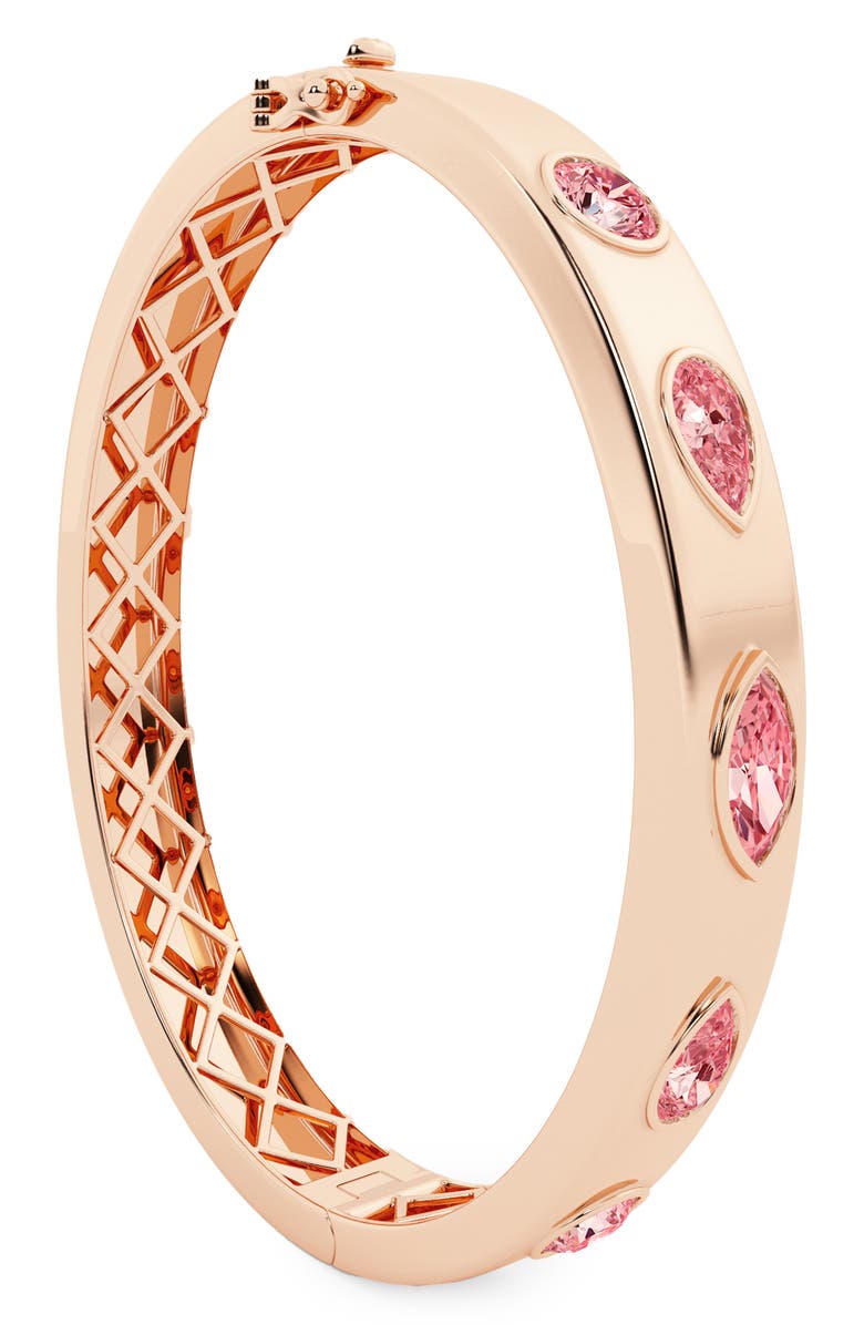 HauteCarat Pink Lab Grown Diamond Bangle, Alternate, color, 18K Rose Gold