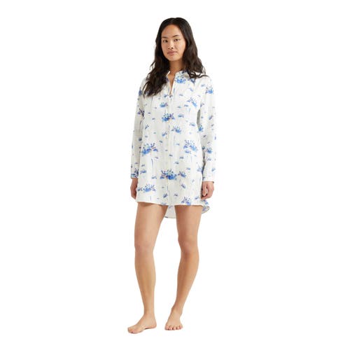 Vilebrequin Women's Herbier Print Linen Shirt Dress in Off-White 