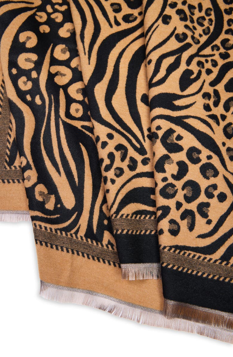 SAACHI Mixed Animal Print Scarf, Alternate, color, Brown
