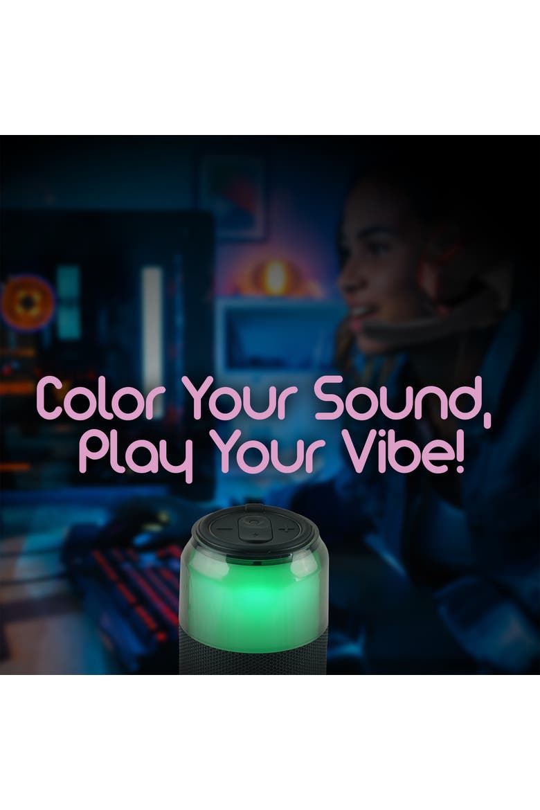 Multi-Color Glowing Speaker with LED Lights, Alternate, color, Black