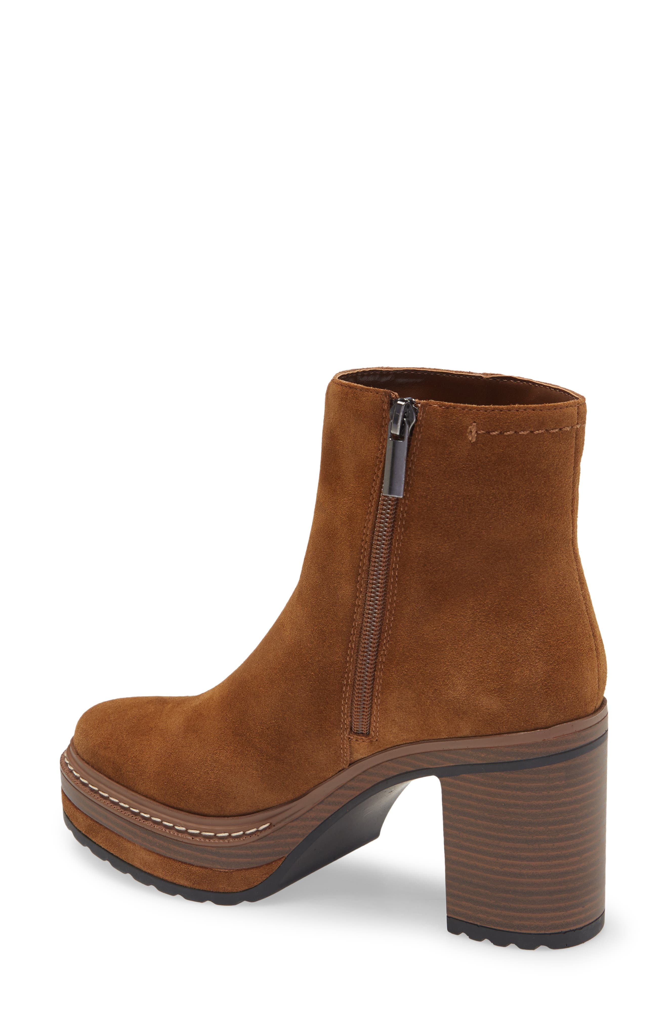 Sloanne Platform Bootie, Alternate, color, COGNAC SUEDE