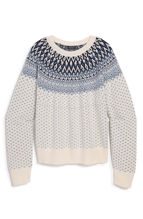 Fair Isle Merino Wool Blend Crewneck Sweater