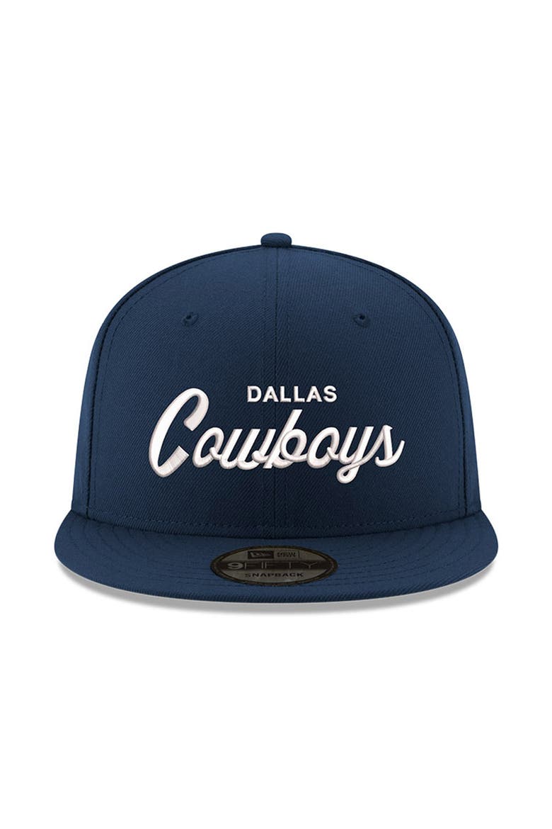 Men's New Era  Navy Dallas Cowboys Core Team Script 9FIFTY Snapback Hat, Alternate, color, Navy