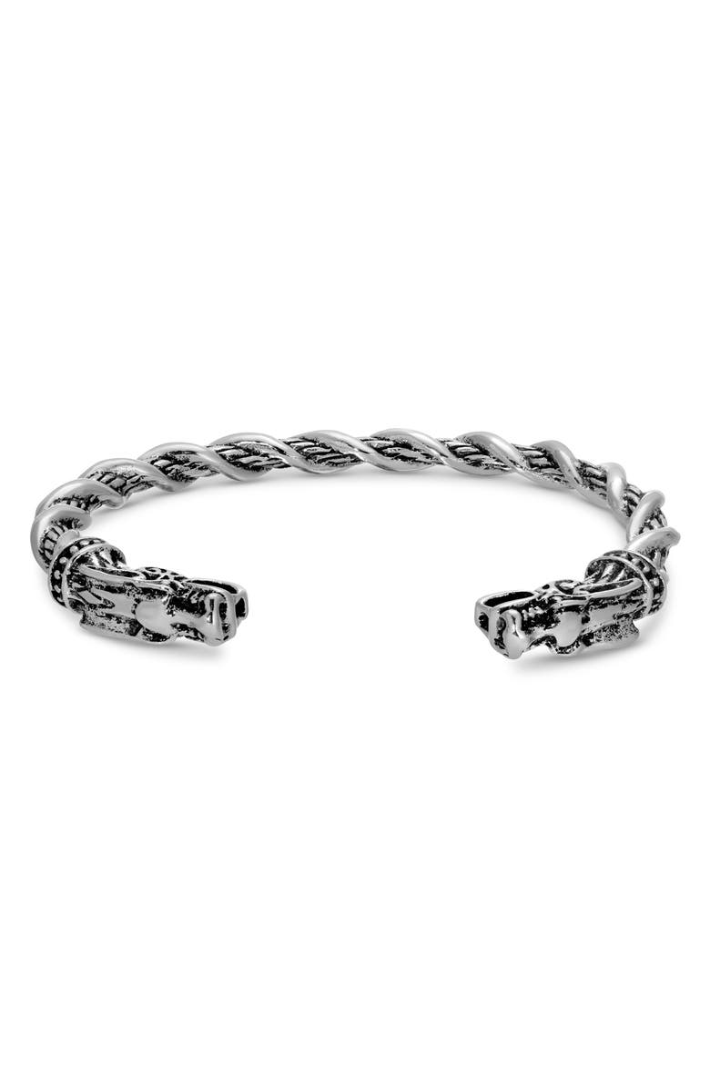 EYE CANDY LOS ANGELES Men's Nicholas Dragon Cuff Bracelet, Alternate, color, Silver