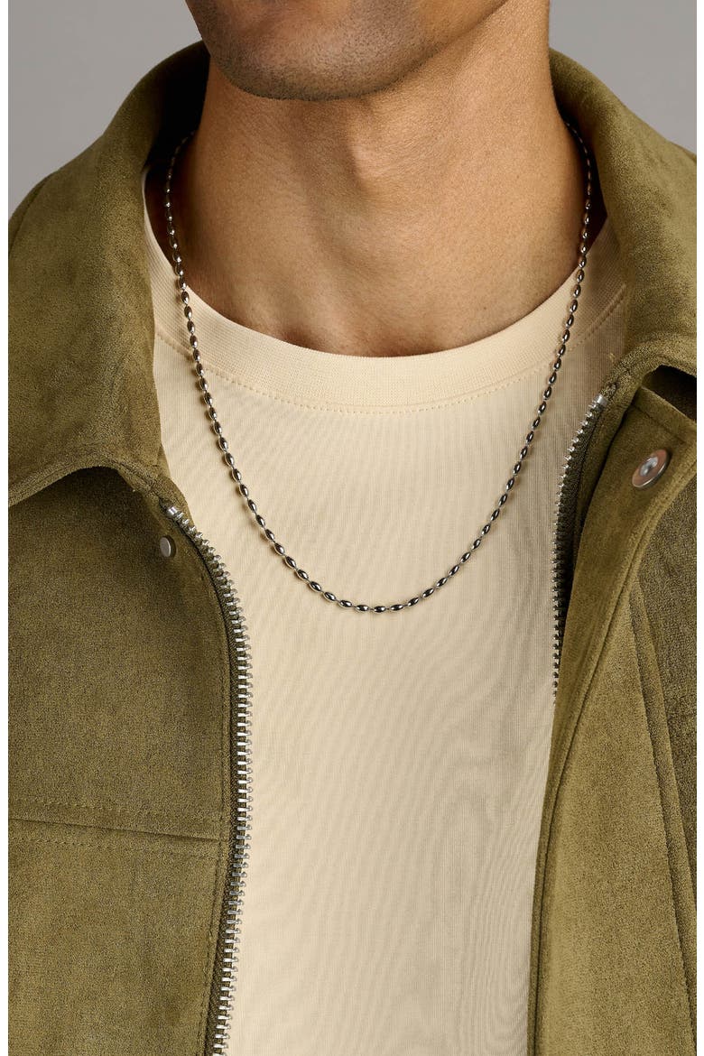 Silver Beaded Chain Necklace, Alternate, color, None
