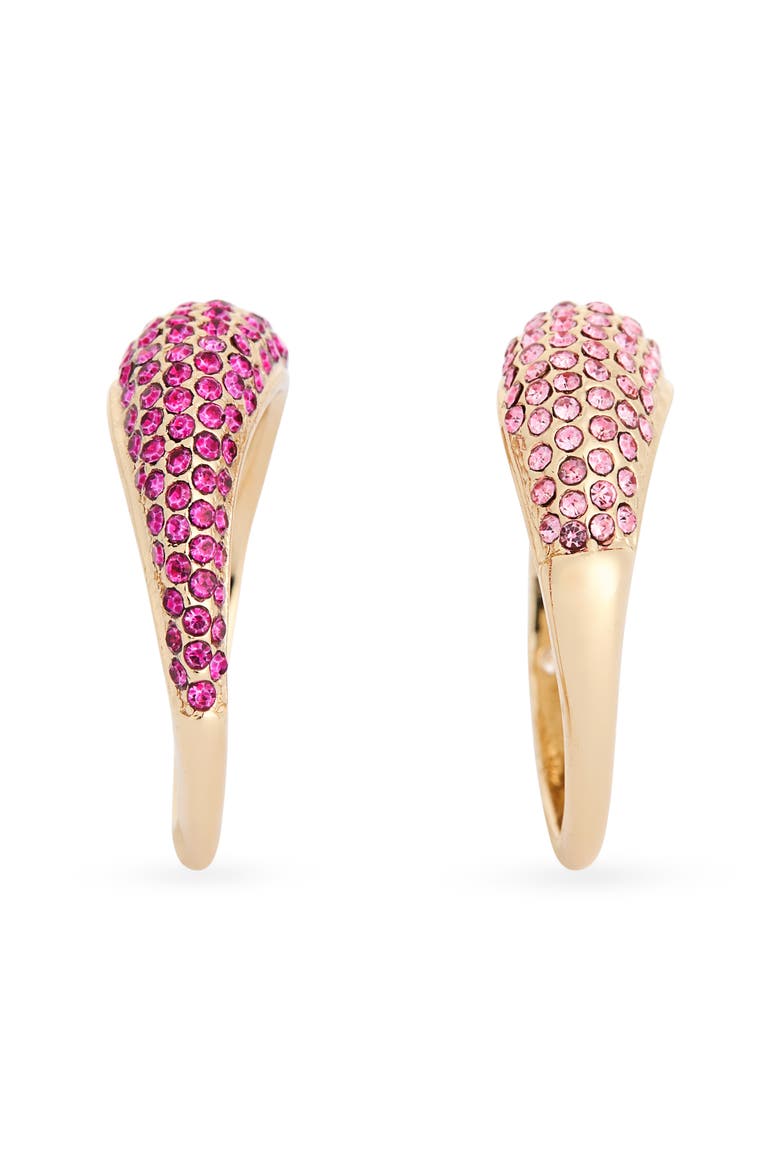 Set of 2 Pavé Crystal Domed Rings, Alternate, color, PINK MULTI- GOLD