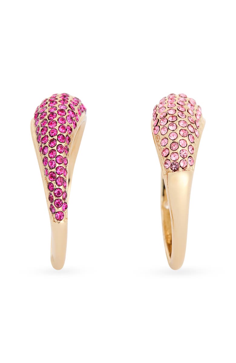 NORDSTROM RACK Set of 2 Pavé Crystal Domed Rings, Alternate, color, Pink Multi- Gold