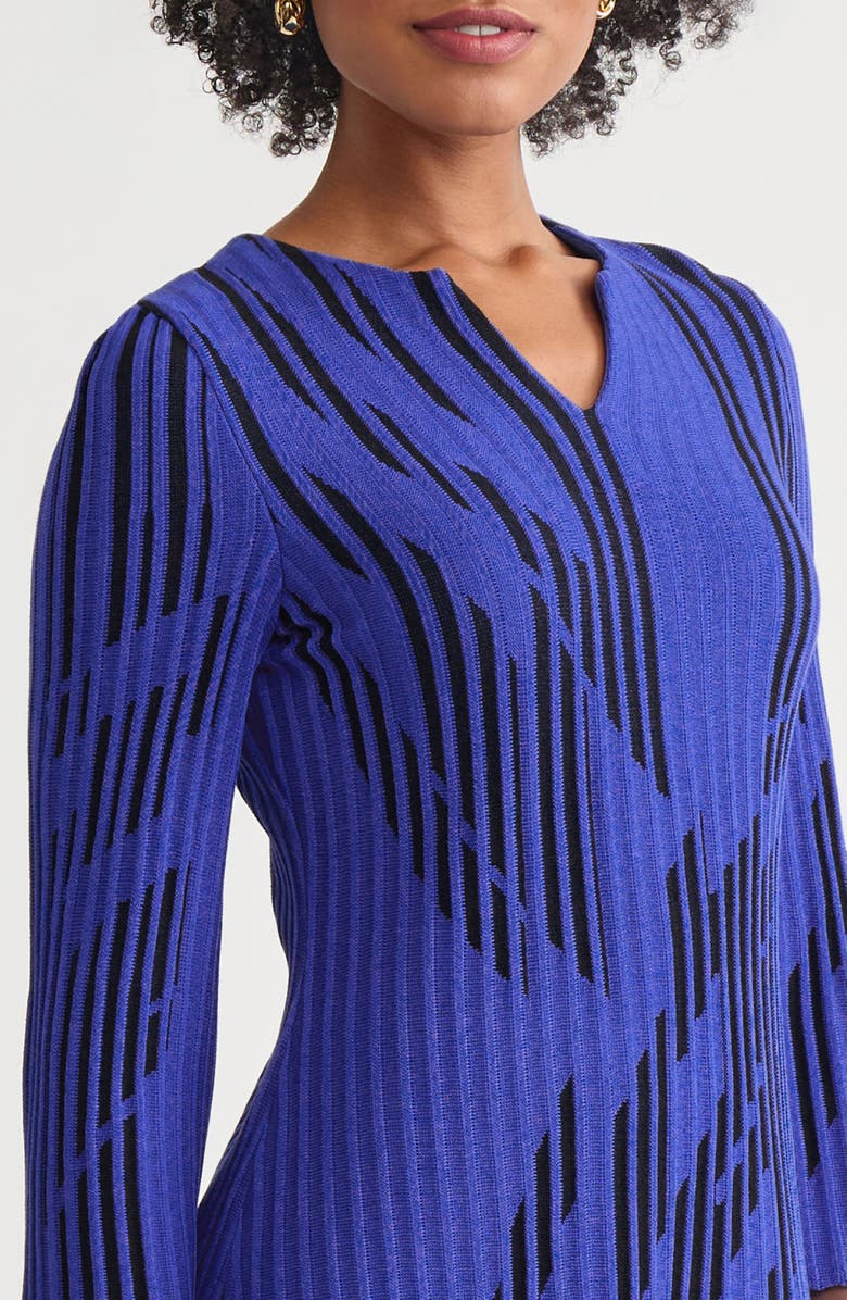 Ming Wang Dual-Toned Soft Knit Signature Tunic, Alternate, color, Sapphire Sea/Black