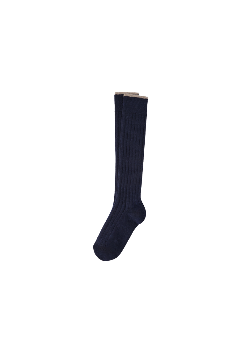 Cashmere rib knit socks, Alternate, color, Navy Blue