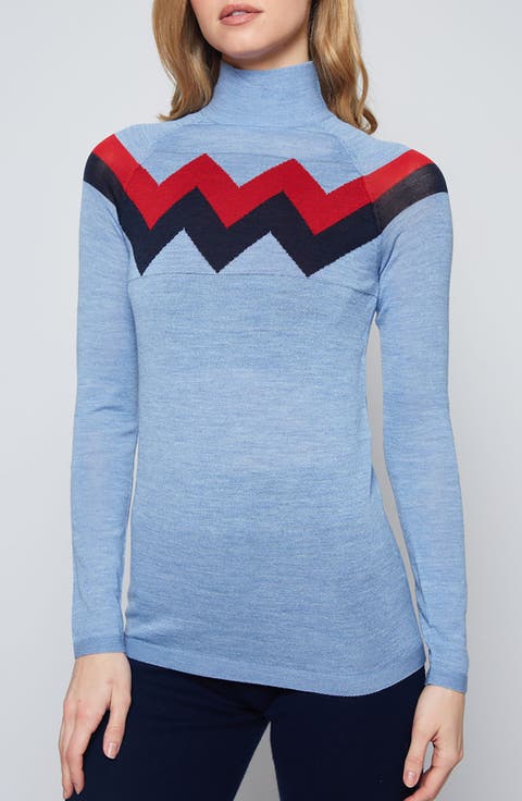 CHEVRON MOCK NECK SWEATER