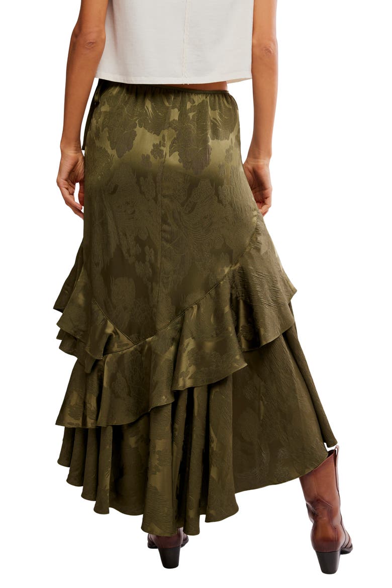 Promenade Jacquard Ruffle Maxi Skirt, Alternate, color, ADVENTURER