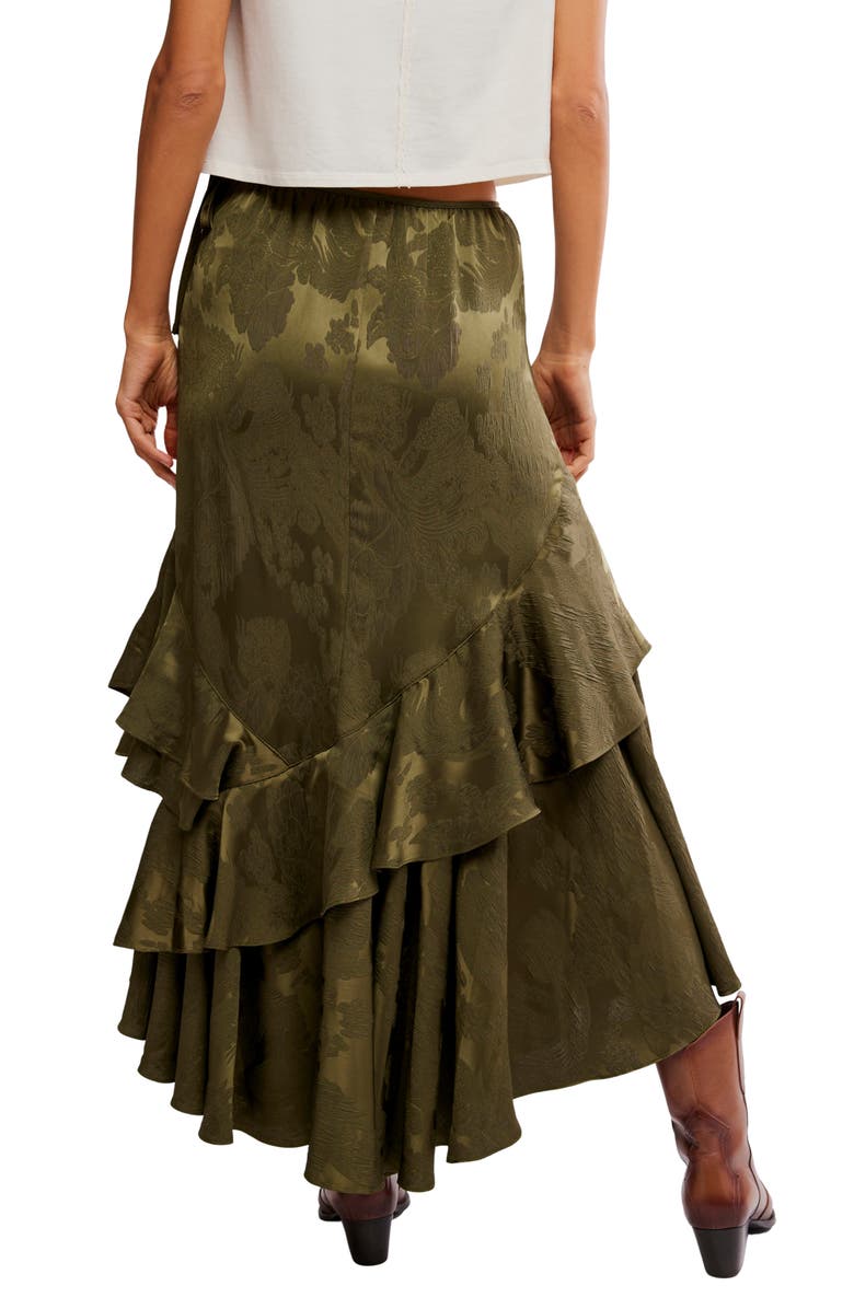 Free People Promenade Jacquard Ruffle Maxi Skirt, Alternate, color, Adventurer