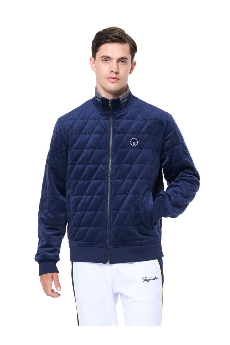 Redi Quilted Velour Bomber Jacket, Main, color, MARITIME BLUE