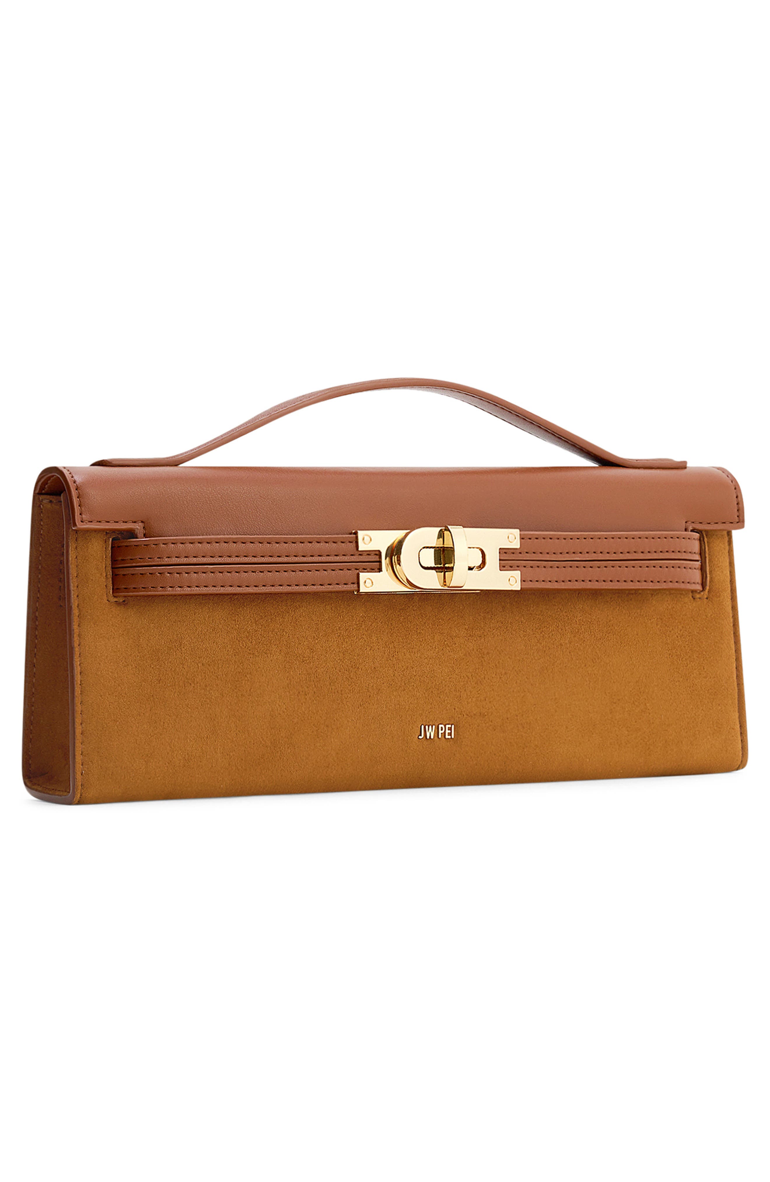 JW PEI Bria Faux Suede Top Handle Bag, Alternate, color, Brown