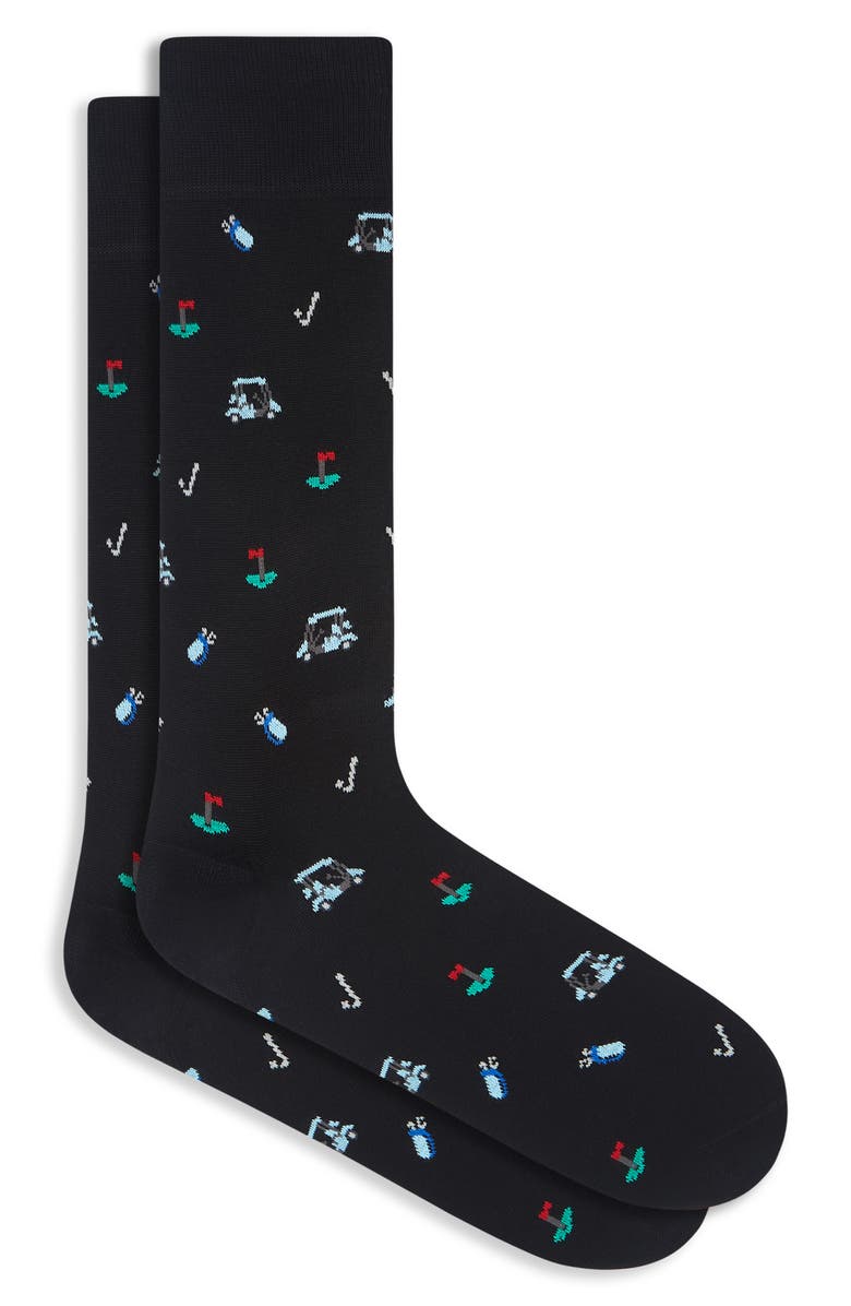 Bugatchi Golf Mercerized Cotton Blend Dress Socks, Main, color, 