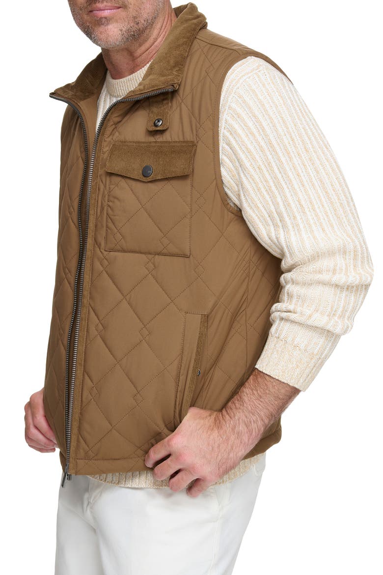 Barnet Water Resistant Quilted Vest, Alternate, color, SEPIA