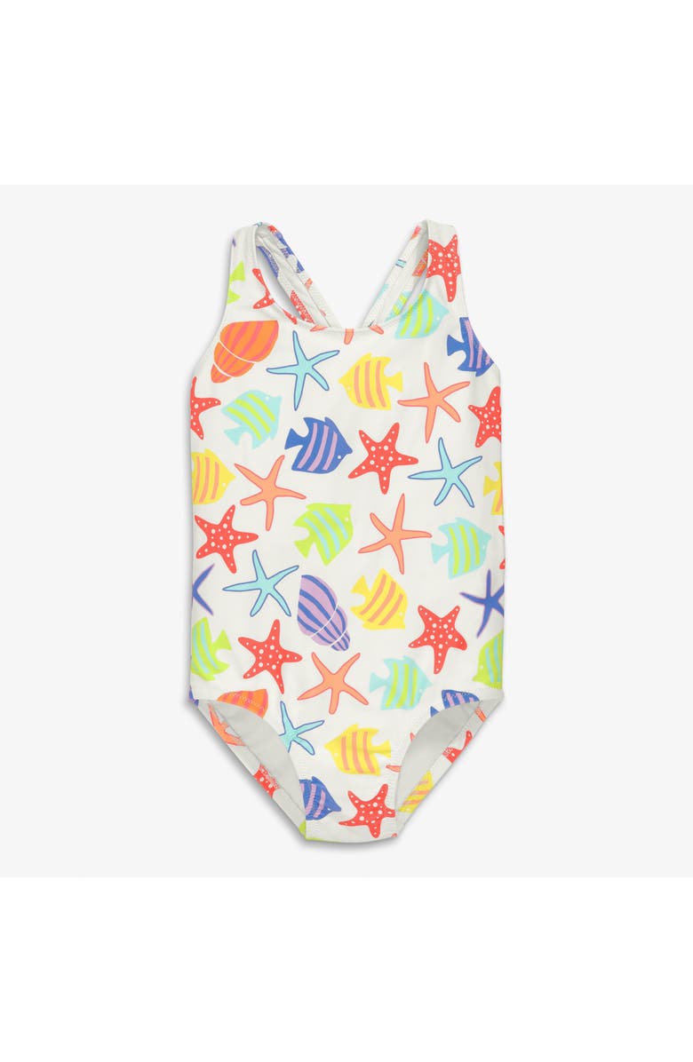 Primary Kids Tank Swimsuit, Main, color, White Under The Sea