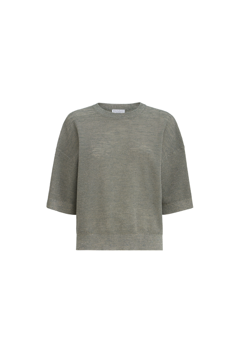 Sparkling linen sweater, Alternate, color, Military