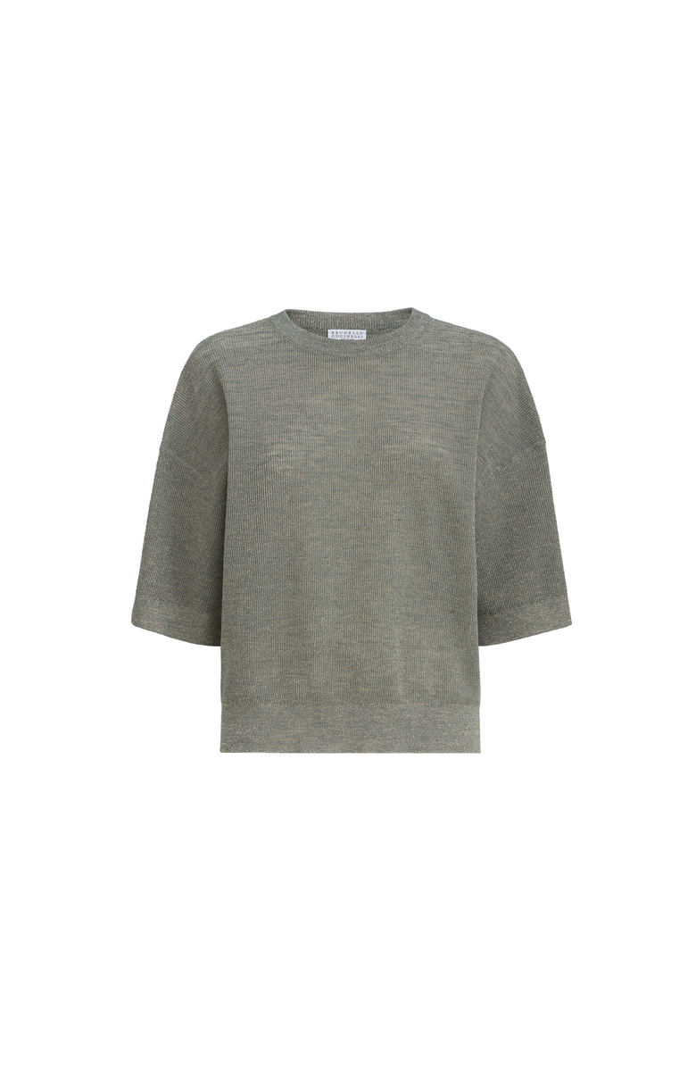 Brunello Cucinelli Sparkling linen sweater, Main, color, Military