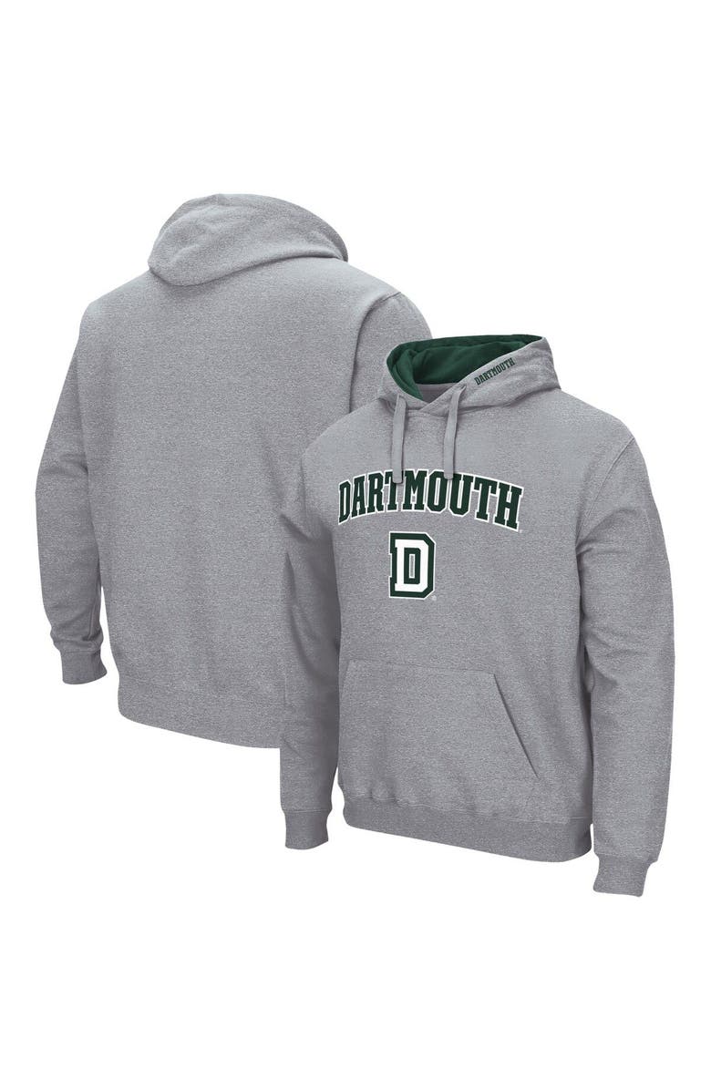 COLOSSEUM Men's Colosseum Heathered Gray Dartmouth Big Green Arch & Logo 3.0 Pullover Hoodie, Main, color, 