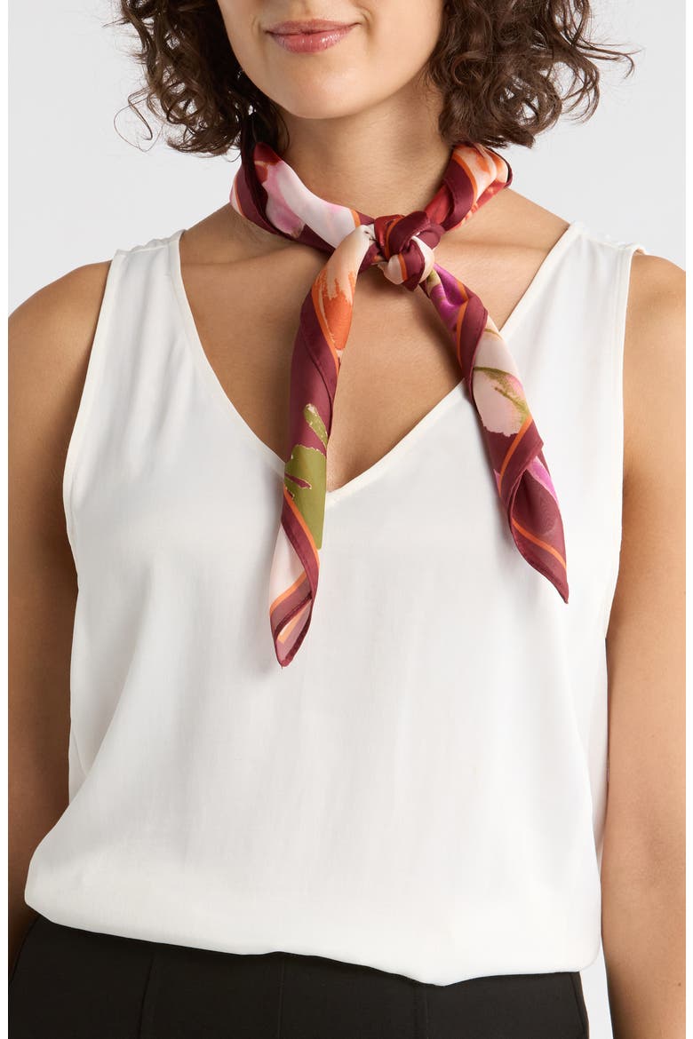 Exploded Blooms Square Scarf, Main, color, MAGENTA MULTI