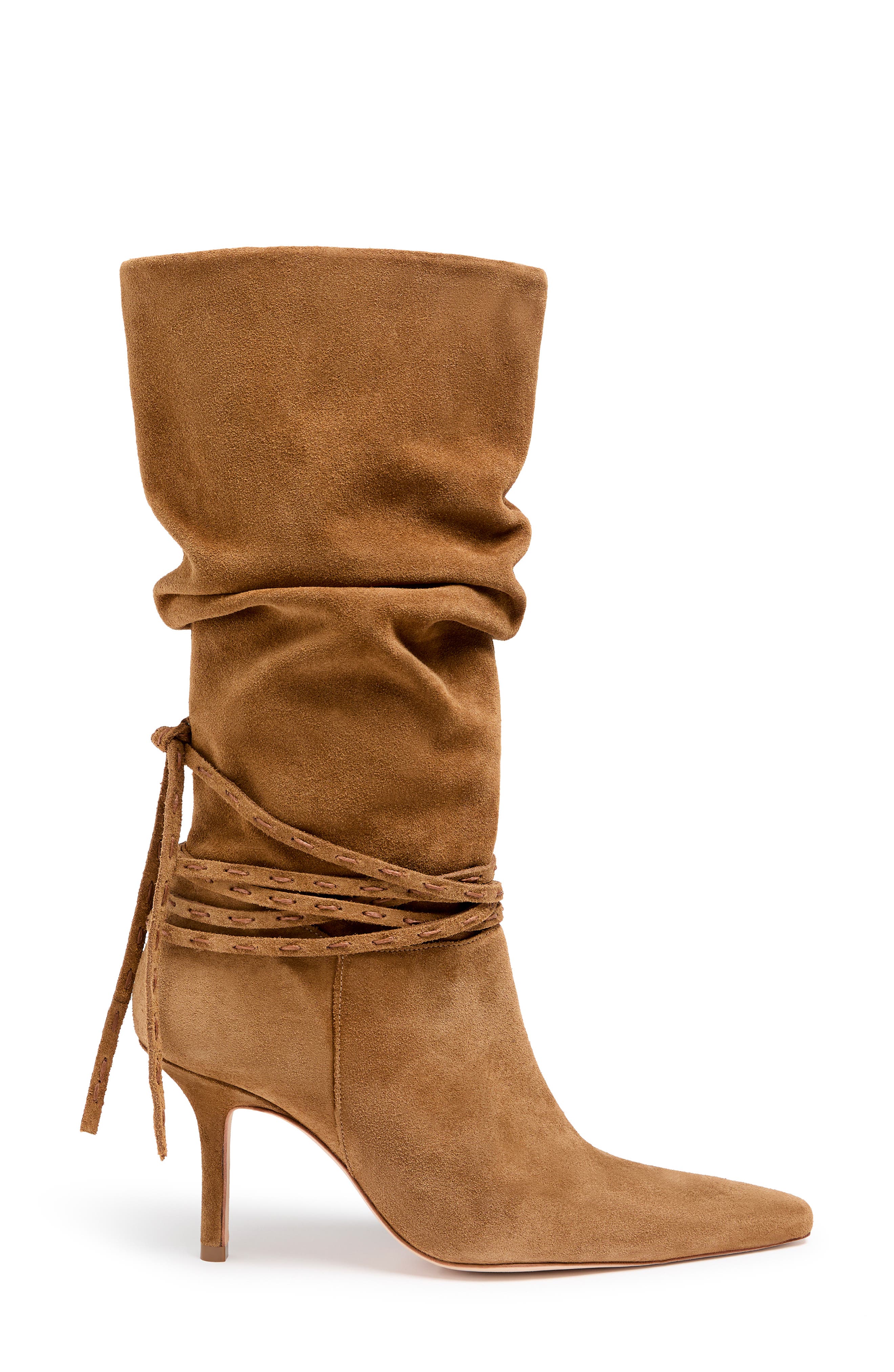 Cinq à Sept Samina Ruched Knee High Boot, Alternate, color, Golden Sienna